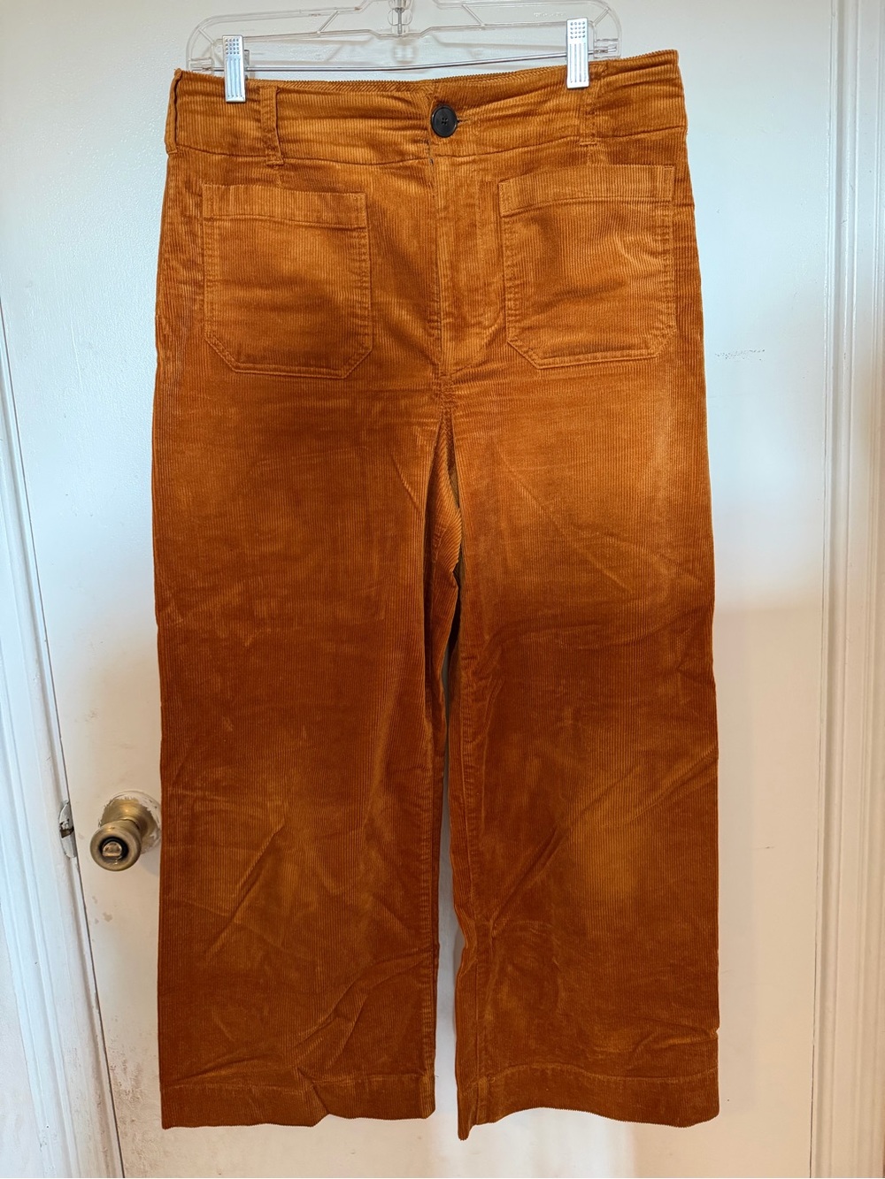 Maeve Colette Anthropologie Burnt Orange Wide-Leg Corduroy Pants